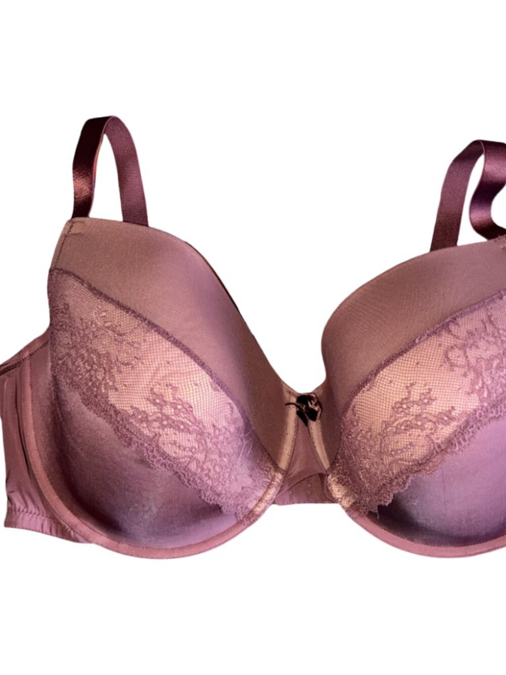 44DDDD (44G)*Adore Me*Lacy Dark Pink/Mauve Lined Underwire Bra